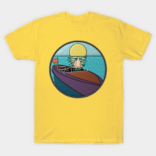 Vintage Boating Midlife Merit Badge T-Shirt